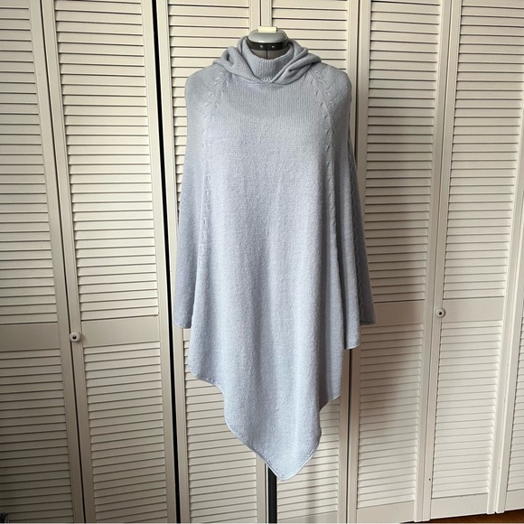 Novica Grey Alpaca Blend Poncho with Hood - steel grey one size - Picture 3 of 14